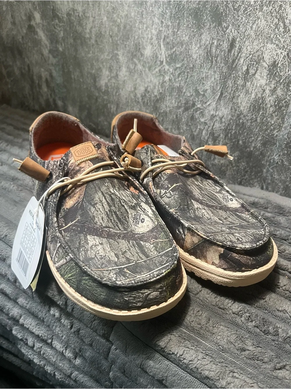 Camouflage Boat Shoes - Brown/Green by Hey Dude W 11 / M 9.5